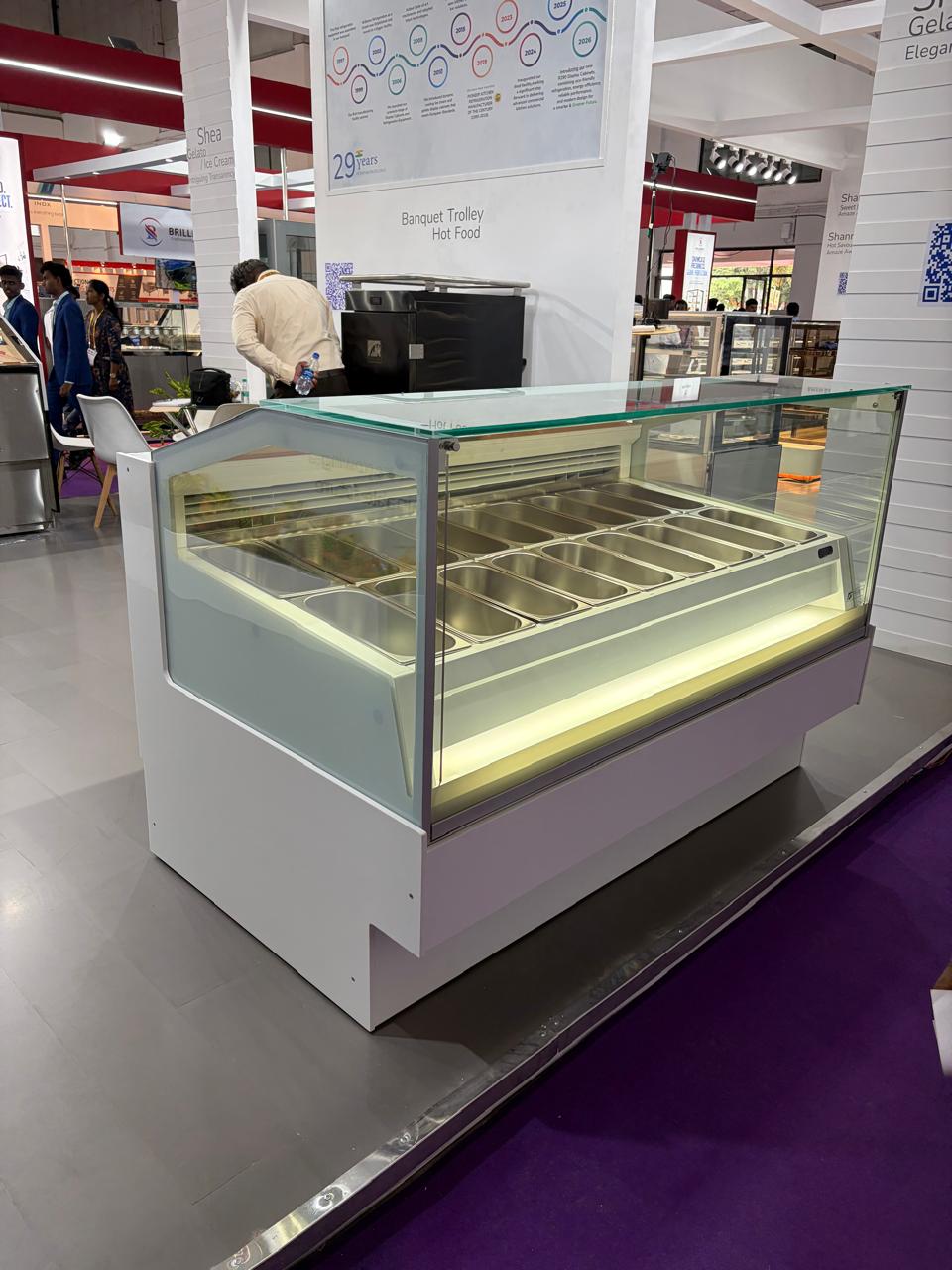 Glass Display Counter with Serving Pans