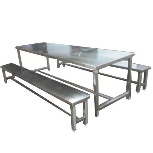 Stainless Steel Dining Table With Bench