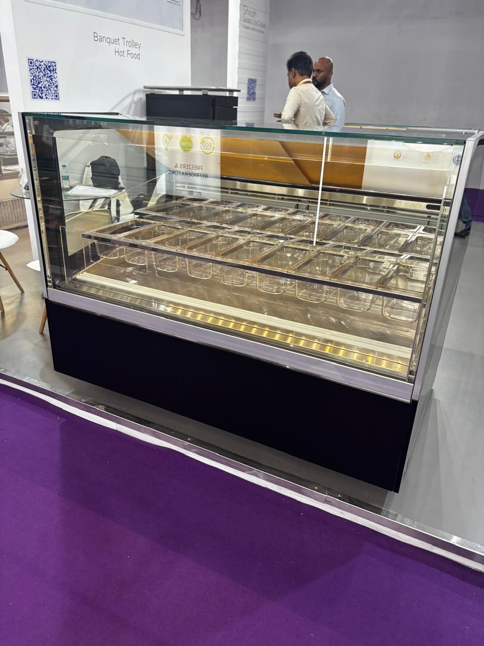 Black Finish Glass Food Display Counter